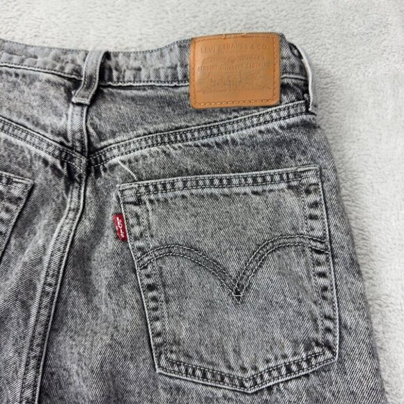 Levi's Ribcage Straight Grey Denim Jeans Women's Size 27x25 - Picture 5 of 13